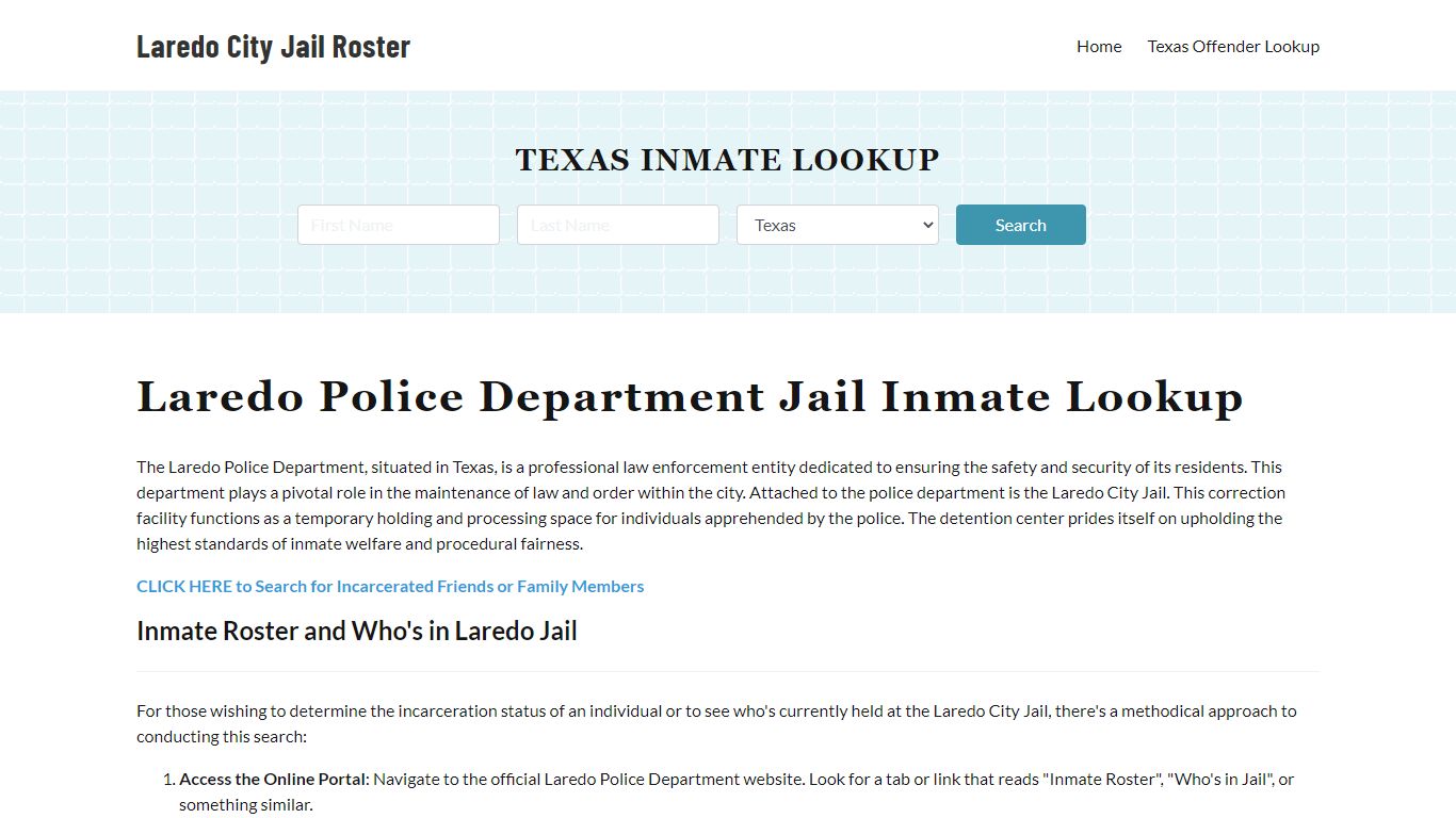 Laredo Police Department & City Jail, TX Inmate Roster, Arrests, Mugshots